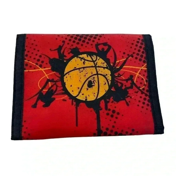 Basketball Vintage 90s Tri Fold Wallet Hook & Loop - Picture 5 of 5